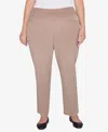 Alfred Dunner Plus Size Telluride Millennium Faux Fly Front Short Length Pants In Fawn