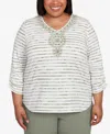 Alfred Dunner Plus Size Textured Medallion Top