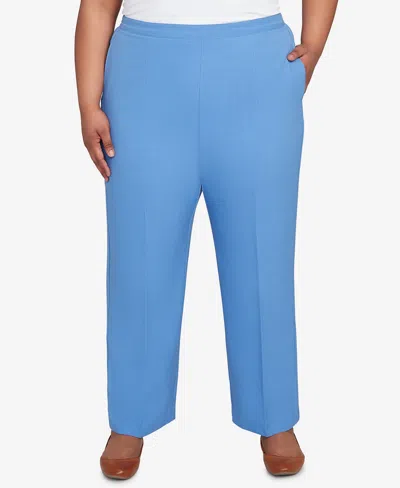 Alfred Dunner Plus Size Textured Pull On Elastic Short Length Pants