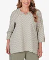 ALFRED DUNNER PLUS SIZE TUSCAN SUNSET RIB KNIT TOP