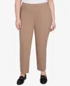 Alfred Dunner Plus Size Vienna Smooth Front Easy Fit Short Length Pant In Brown