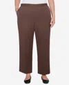 Alfred Dunner Plus Size Wine Country Classic Slant Pocket Average Length Pant In Chocolate