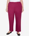 Alfred Dunner Plus Size Wine Country Classic Slant Pocket Short Length Pant In Wine