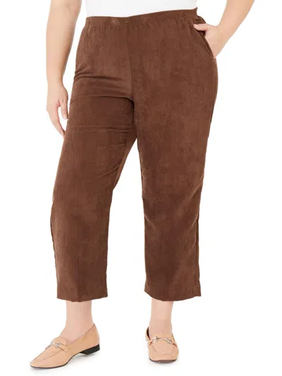 Alfred Dunner Plus Womens Comfort Waist Classic Fit Corduroy Pants In Brown