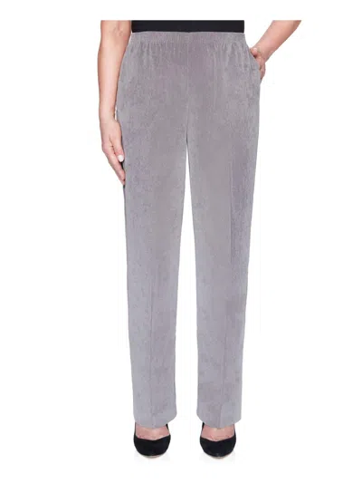 Alfred Dunner Plus Womens Comfort Waist Classic Fit Corduroy Pants In Gray