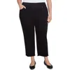 Alfred Dunner Plus Womens Frayed Hem Cotton Ankle Pants