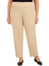 Alfred Dunner Plus Womens High Rise Stretch Straight Leg Jeans In White