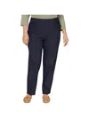 ALFRED DUNNER PLUS WOMENS KNIT TUMMY CONTROL STRAIGHT LEG PANTS