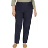 Alfred Dunner Plus Size Classic Allure Tummy Control Pull-on Pants In Blue