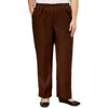 Alfred Dunner Plus Womens Office Wear Professional Casual Pants In Brown