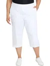 ALFRED DUNNER PLUS WOMENS RELAXED HIGH RISE CARPI PANTS