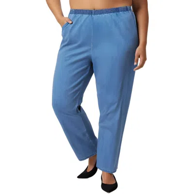Alfred Dunner Plus Womens Stretch Cotton Straight Leg Pants