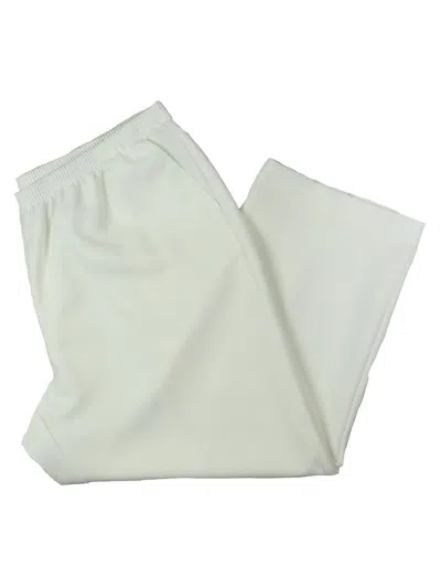 Alfred Dunner Plus Womens Stretch Elastic-waist Straight Leg Pants In White