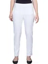 Alfred Dunner Womens Tummy Slimming Pull On Pants In White