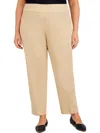 Alfred Dunner Plus Womens High Rise Stretch Straight Leg Jeans In White