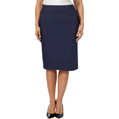 Alfred Dunner Plus Womens Tummy Slimming Rayon Pencil Skirt