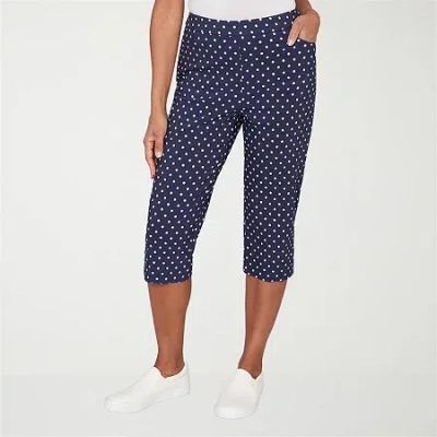 Alfred Dunner Port Side Womens Straight Capri Pant In Blue