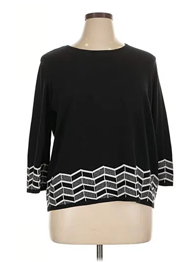 Pre-owned Alfred Dunner Pullover Sweater In Black