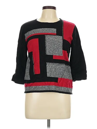 Pre-owned Alfred Dunner Pullover Sweater In Black
