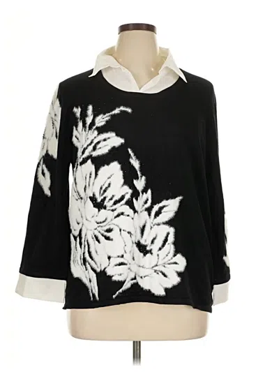Pre-owned Alfred Dunner Pullover Sweater In Black