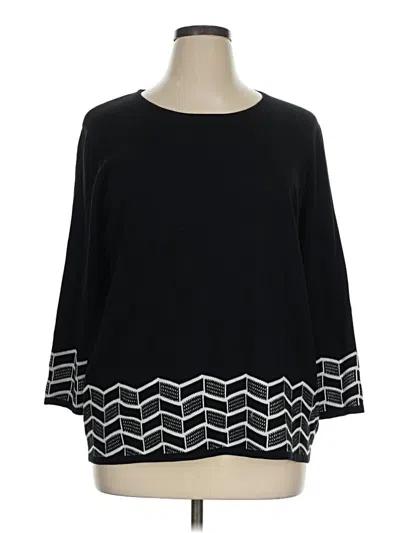 Pre-owned Alfred Dunner Pullover Sweater In Black