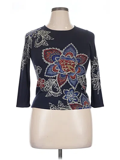 Pre-owned Alfred Dunner Pullover Sweater In Blue