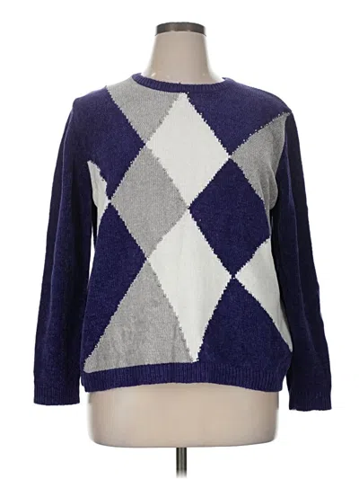 Pre-owned Alfred Dunner Pullover Sweater In Blue