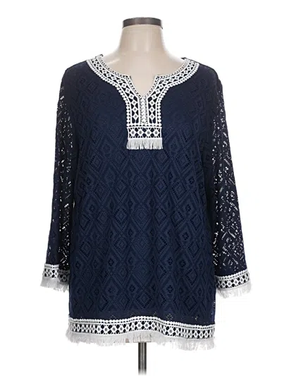 Pre-owned Alfred Dunner Pullover Sweater In Blue
