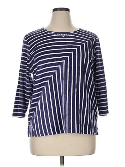 Pre-owned Alfred Dunner Pullover Sweater In Blue