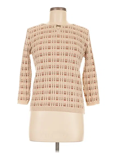 Pre-owned Alfred Dunner Pullover Sweater In Brown