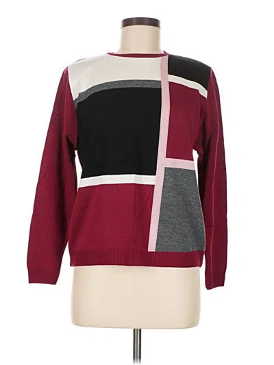 Pre-owned Alfred Dunner Pullover Sweater In Burgundy