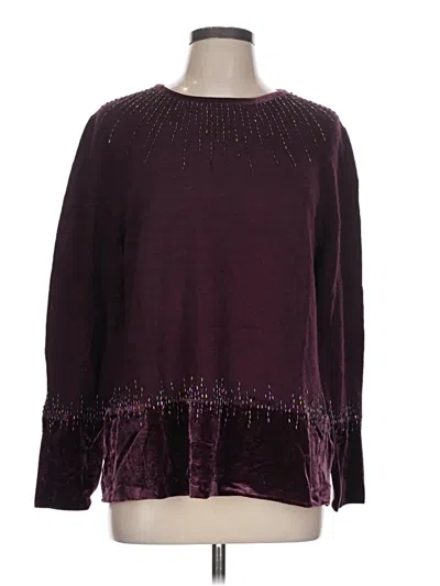 Pre-owned Alfred Dunner Pullover Sweater In Burgundy