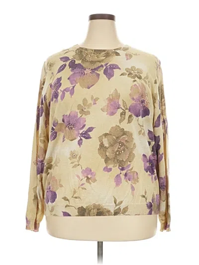 Pre-owned Alfred Dunner Pullover Sweater In Gold