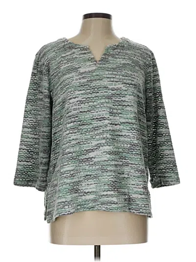 Pre-owned Alfred Dunner Pullover Sweater In Green