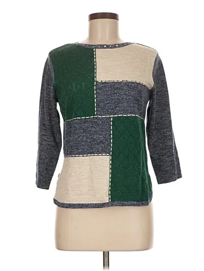 Pre-owned Alfred Dunner Pullover Sweater In Green