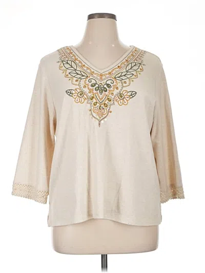 Pre-owned Alfred Dunner Pullover Sweater In Ivory