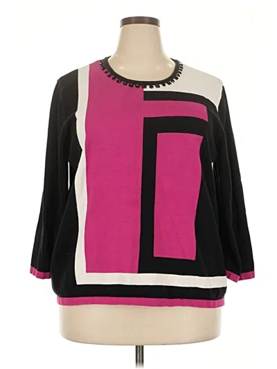 Pre-owned Alfred Dunner Pullover Sweater In Pink