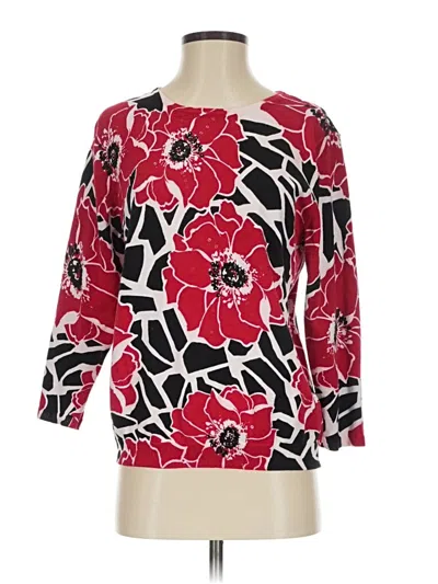 Pre-owned Alfred Dunner Pullover Sweater In Red