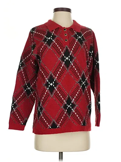 Pre-owned Alfred Dunner Pullover Sweater In Red