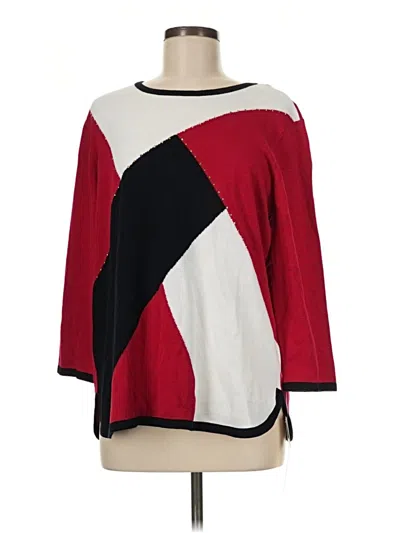 Pre-owned Alfred Dunner Pullover Sweater In Red