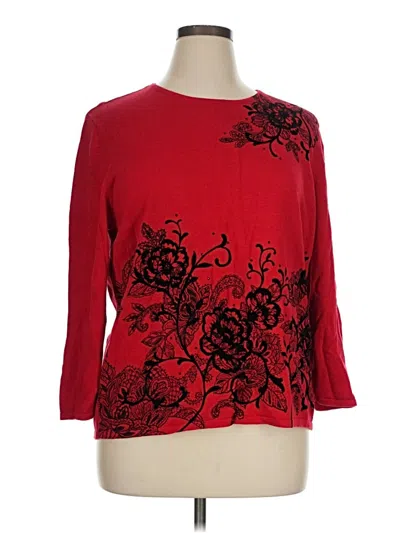 Pre-owned Alfred Dunner Pullover Sweater In Red