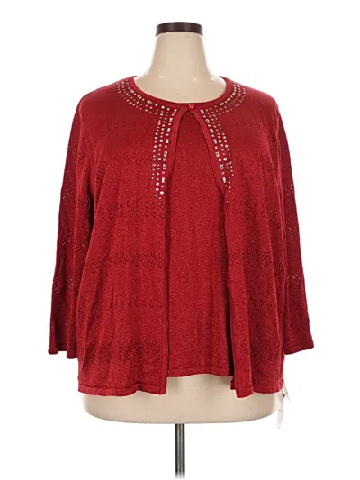 Alfred Dunner Pullover Sweater In Red