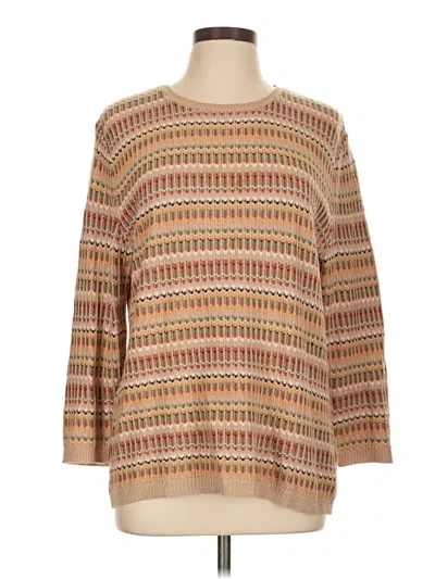 Pre-owned Alfred Dunner Pullover Sweater In Tan