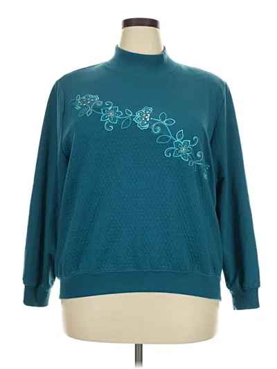 Pre-owned Alfred Dunner Pullover Sweater In Teal