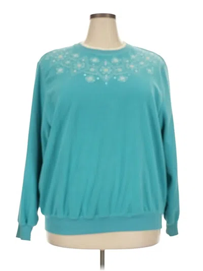 Pre-owned Alfred Dunner Pullover Sweater In Teal