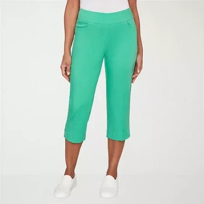 Alfred Dunner Resort Living Womens Straight Capri Pant In Green