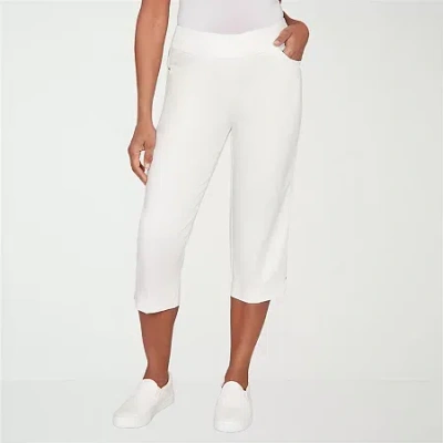 Alfred Dunner Resort Living Womens Straight Capri Pant In White