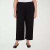 Alfred Dunner Santa Barbara Womens Plus Straight Ankle Pant In Black