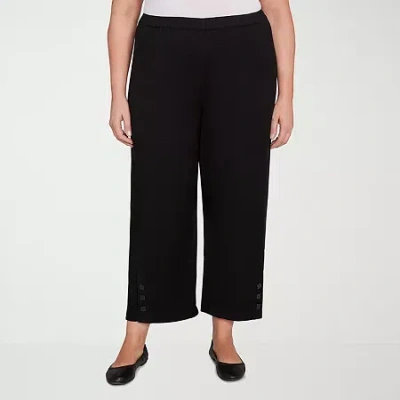 Alfred Dunner Santa Barbara Womens Plus Straight Ankle Pant In Black