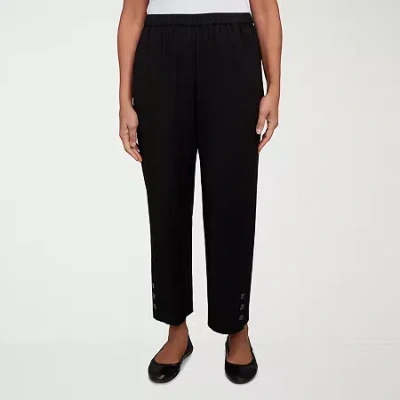 Alfred Dunner Santa Barbara Womens Straight Ankle Pant In Black